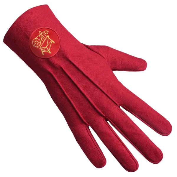 Heroines Of Jericho Pha Gloves - Red Cotton With Round Patch 1 Heroines Of Jericho Pha Gloves - Red Cotton With Round Patch