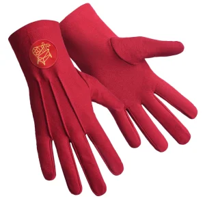 Heroines Of Jericho Pha Gloves - Red Cotton With Round Patch 7 Heroines Of Jericho Pha Gloves - Red Cotton With Round Patch