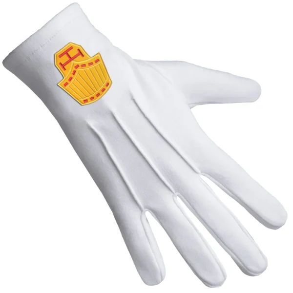 High Priest Royal Arch Chapter Gloves - White Pure Cotton 1 High Priest Royal Arch Chapter Gloves - White Pure Cotton Front