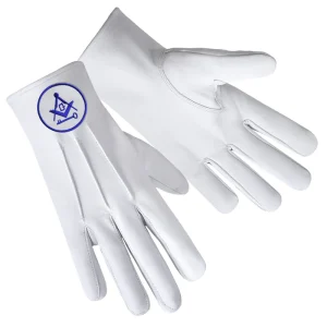 International Masons Gloves - Leather With Square And Compass G & Key