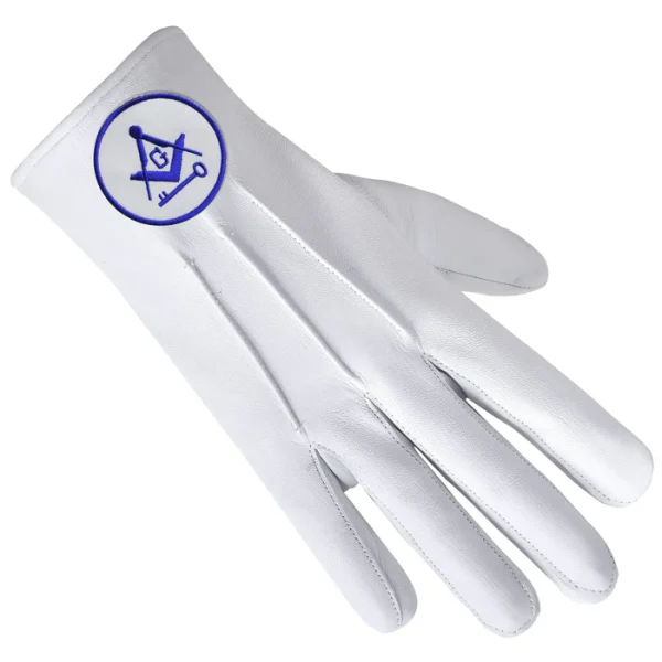 International Masons Gloves - Leather With Square And Compass G & Key 2 International Masons Gloves - Leather With Square And Compass G & Key