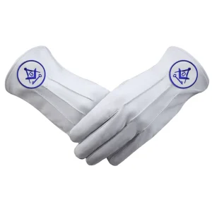 International Masons Gloves - Leather With Square And Compass G & Key