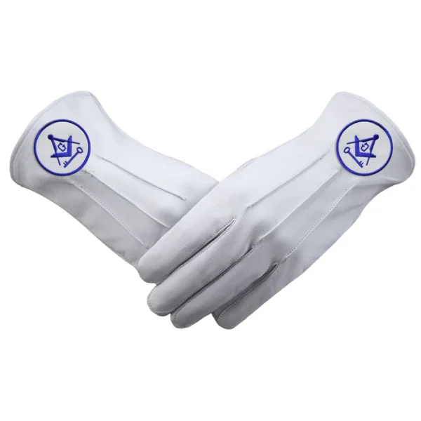 International Masons Gloves - Leather With Square And Compass G & Key International Masons Gloves - Leather With Square And Compass G & Key