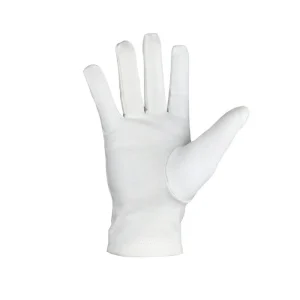 Knights of St. Andrew Scottish Rite Gloves - White Cotton with Green Borders Front