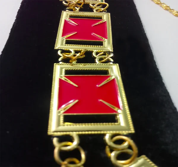 Knights Templar Commandery Chain Collar - Gold Plated 1 Knights Templar Commandery Chain Collar - Gold Plated