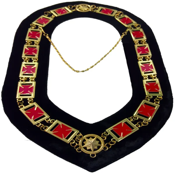 Knights Templar Commandery Chain Collar - Gold Plated Knights Templar Commandery Chain Collar - Gold Plated