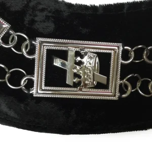 Knights Templar Commandery Chain Collar - Silver Plated on Black Velvet 5 Knights Templar Commandery Chain Collar - Silver Plated on Black Velvet