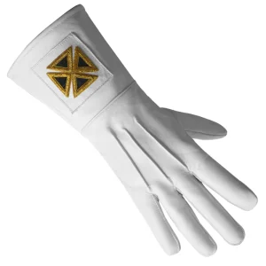 Knights Templar Commandery Gauntlet - Leather Machine Embroidery Emblem Back