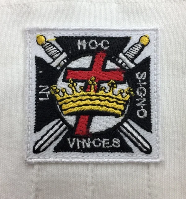 Knights Templar Commandery Gloves - White Cotton Machine Embroidered Emblem 1 Knights Templar Commandery Gloves - White Cotton Machine Embroidered Emblem Logo