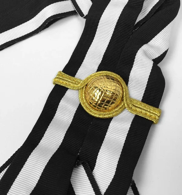 Knights Templar English Regulation Sash - Black and White Moire 1 Knights Templar English Regulation Sash - Black and White Moire