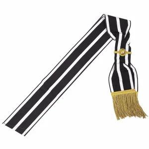 Knights Templar English Regulation Sash - Black and White Moire 3 Knights Templar English Regulation Sash - Black and White Moire
