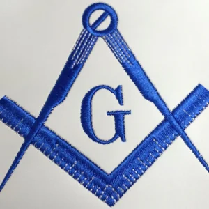 Home 103 Blue Satin Master Mason Apron Square Compass & G