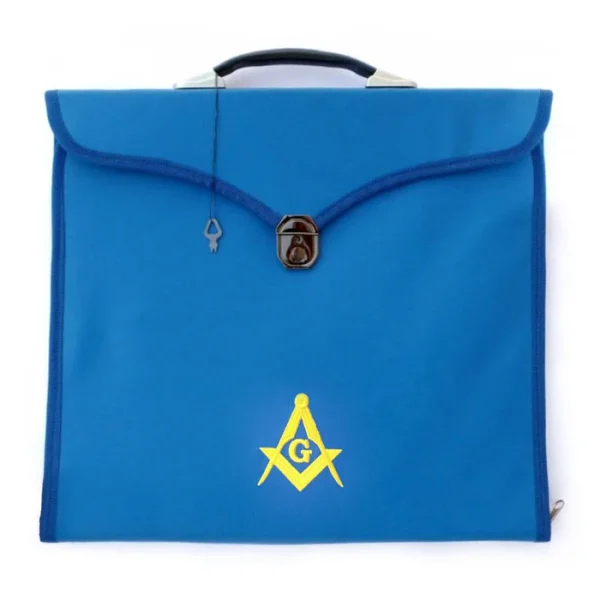 Master Mason Blue Lodge Apron Case - Blue Leather MM, WM, Provincial Master Mason Blue Lodge Apron Case - Blue Leather MM, WM, Provincial