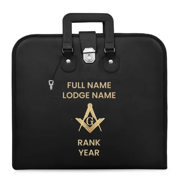 Master Mason Blue Lodge Apron Case - Soft Imitation Leather with Silver Metal Lock Master Mason Blue Lodge Apron Case - Soft Imitation Leather with Silver Metal Lock