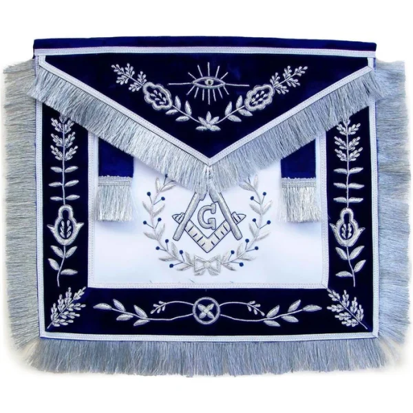 Master Mason Blue Lodge Apron - Navy Blue Chenille Master Mason Blue Lodge Apron - Navy Blue Chenille
