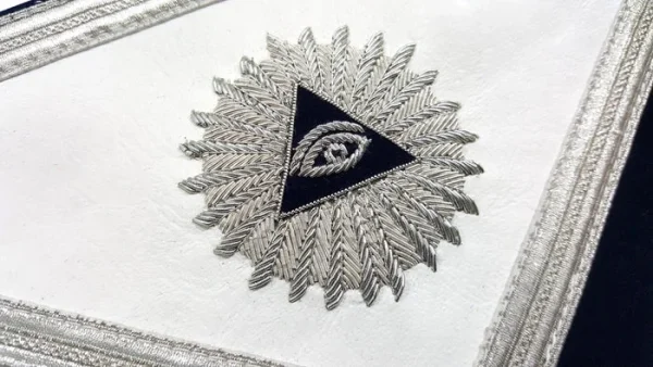 Master Mason Blue Lodge Apron - Navy Blue Hand Embroidery 3 Master Mason Blue Lodge Apron - Navy Blue Hand Embroidery