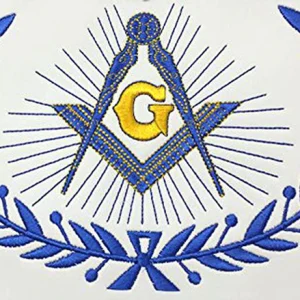 Master Mason Blue Lodge Apron - Navy Blue & White with Silver Braids