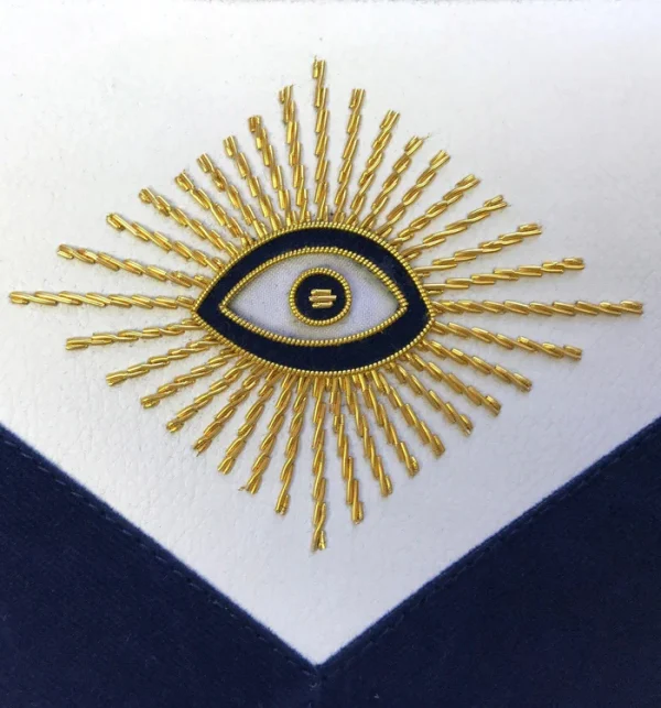 Master Mason Blue Lodge Apron - Navy Velvet With Gold Hand Embroidery 1 Master Mason Blue Lodge Apron - Navy Velvet With Gold Hand Embroidery