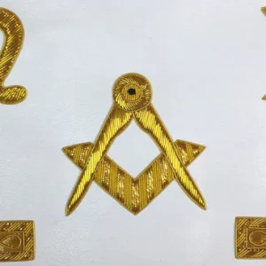 Master Mason Blue Lodge Apron - Red Velvet with Golden Bullion and Wire