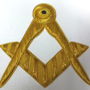 Master Mason Blue Lodge Apron - Red Velvet with Golden Bullion and Wire
