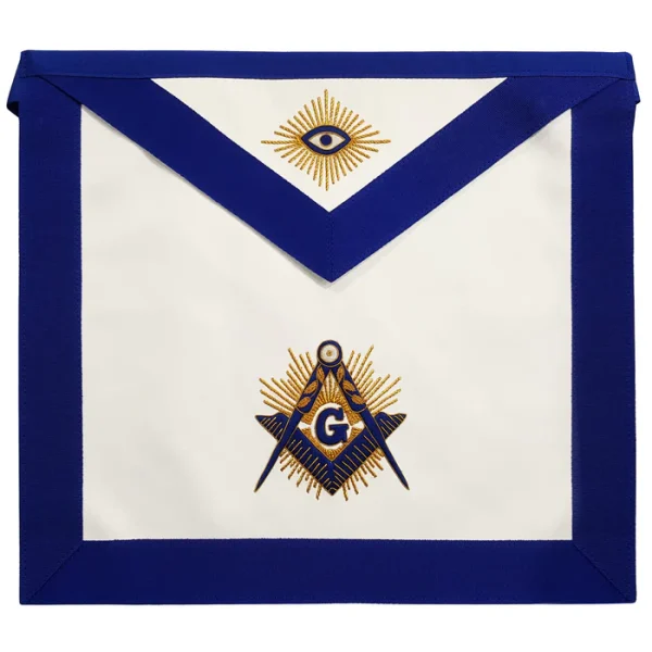 Master Mason Blue Lodge Apron - Royal Blue Square & Compass G Master Mason Blue Lodge Apron - Royal Blue Square & Compass G