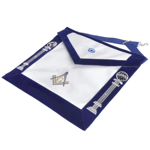 Master Mason Blue Lodge Apron - Royal Blue Velvet and White 1 Master Mason Blue Lodge Apron - Royal Blue Velvet and White