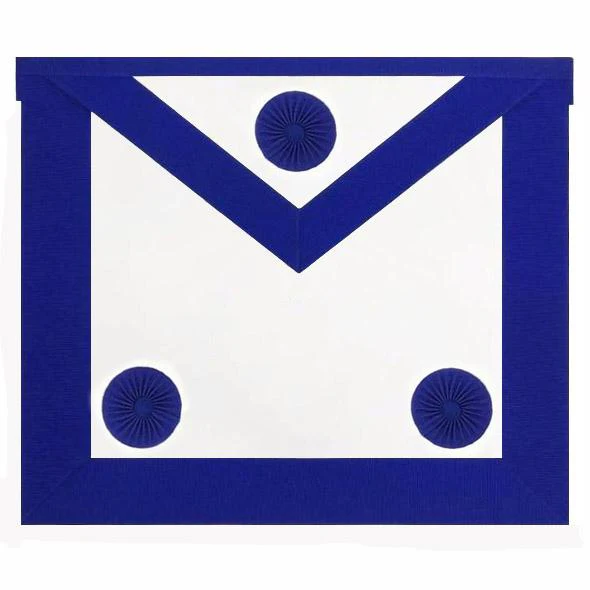 Master Mason Blue Lodge Apron - Royal Blue with Three Rosettes Master Mason Blue Lodge Apron - Royal Blue with Three Rosettes