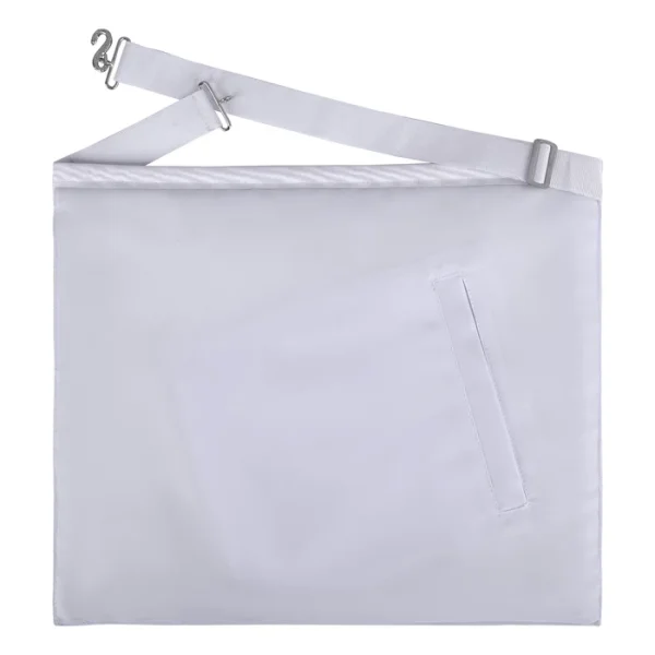 Master Mason Blue Lodge Apron - Silver Bullion Embroidery with Pillars & Tools