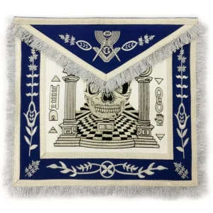 Home 73 Master Mason Blue Lodge Apron - Skull Pillars Masters Carpet