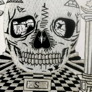 Master Mason Blue Lodge Apron - Skull Pillars Masters Carpet Silver Embroidery 16 Master Mason Blue Lodge Apron - Skull Pillars Masters Carpet Silver Embroidery