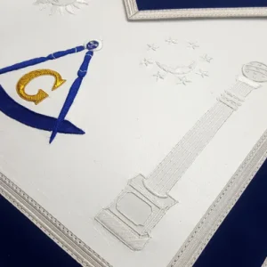 Master Mason Blue Lodge Apron - Sun, Moon & Pillars Hand Embroidery 6 Master Mason Blue Lodge Apron - Sun, Moon & Pillars Hand Embroidery