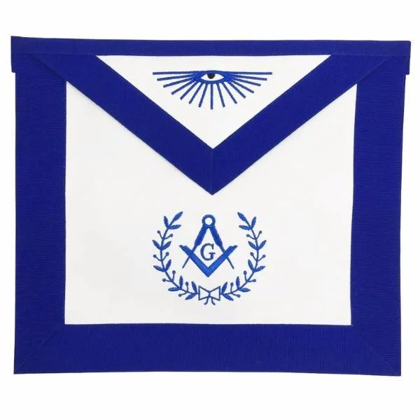 Master Mason Blue Lodge Apron - White & Blue Machine Embroidery Master Mason Blue Lodge Apron - White & Blue Machine Embroidery