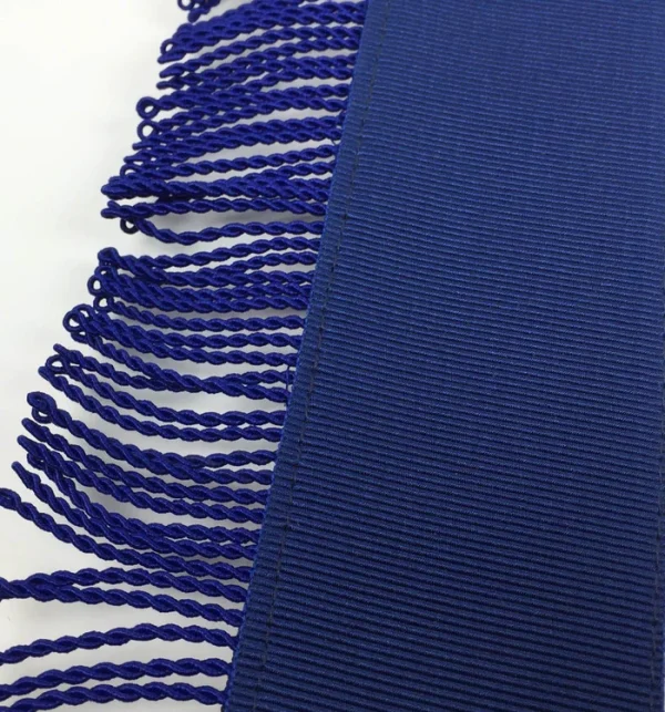 Master Mason Blue Lodge Apron - White & Navy Blue with Blue Fringe 2 Master Mason Blue Lodge Apron - White & Navy Blue with Blue Fringe
