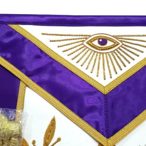 Master Mason Blue Lodge Aprons - Purple Gold Hand Embroidery 7 Master Mason Blue Lodge Aprons - Purple Gold Hand Embroidery