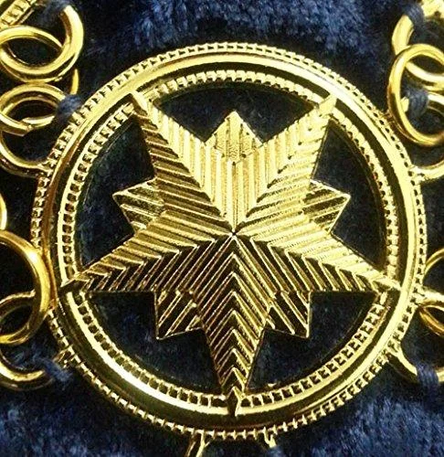 Master Mason Blue Lodge Chain Collar - Gold Plated Square & Compass G 2 Master Mason Blue Lodge Chain Collar - Gold Plated Square & Compass
