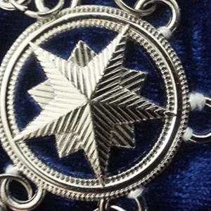 Master Mason Blue Lodge Chain Collar - Silver Plated Square & Compass G