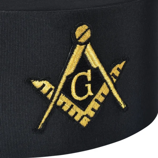 Master Mason Blue Lodge Crown Cap - Black Rayon