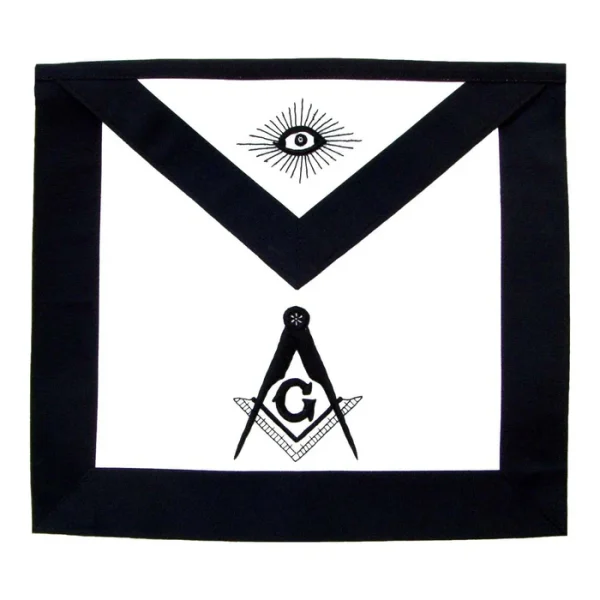 Master Mason Blue Lodge Funeral Apron - Hand Embroidered Square & Compass G Master Mason Blue Lodge Funeral Apron - Hand Embroidered Square & Compass G