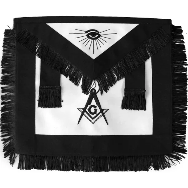 Master Mason Blue Lodge Funeral Apron - Square & Compass G Hand Embroidery Master Mason Blue Lodge Funeral Apron - Square & Compass G Hand Embroidery