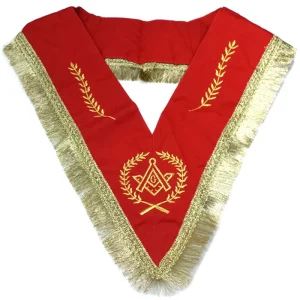 Master Mason Blue Lodge Regalia Set - Red & White with Fringe