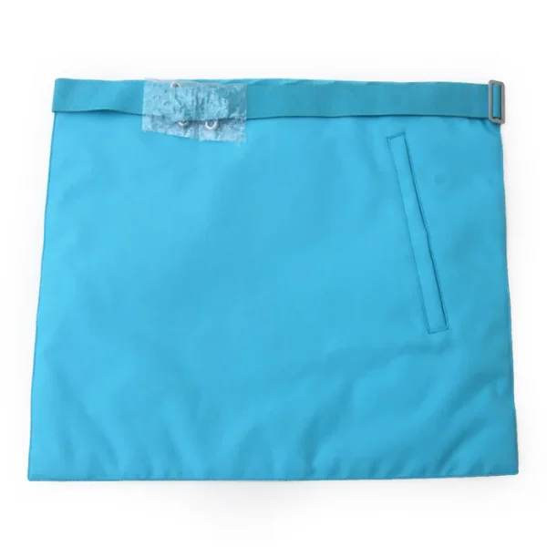 Master Mason Emulation Rite English Regulation Apron - Turquoise Moire with Three Rosettes 1 Master Mason Emulation Rite English Regulation Apron - Turquoise Moire with Three Rosettes