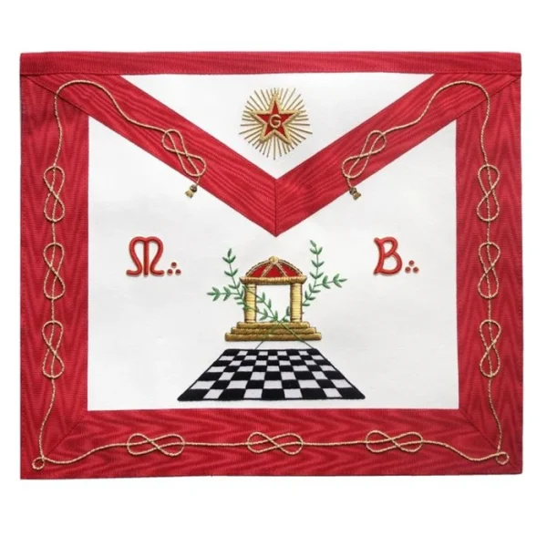 Master Mason Scottish Rite Apron - Red Moire Square & Compass Master Mason Scottish Rite Apron - Red Moire Square & Compass
