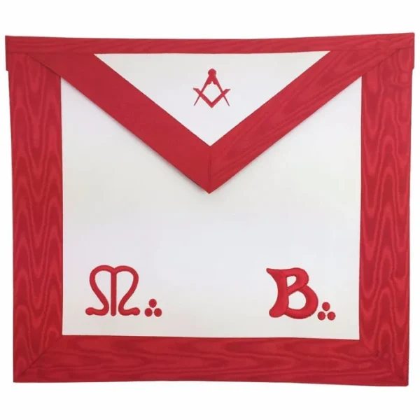 Master Mason Scottish Rite Apron - Red & White Moire Master Mason Scottish Rite Apron - Red & White Moire