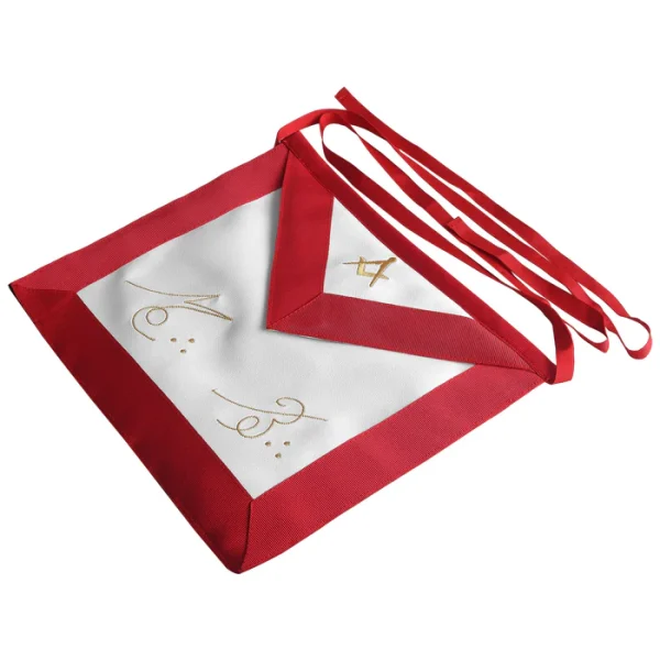 Master Mason Scottish Rite Apron - Red with Gold Square & Compass 1 Master Mason Scottish Rite Apron - Red with Gold Square & Compass