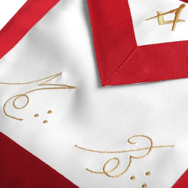 Master Mason Scottish Rite Apron - Red with Gold Square & Compass 2 Master Mason Scottish Rite Apron - Red with Gold Square & Compass