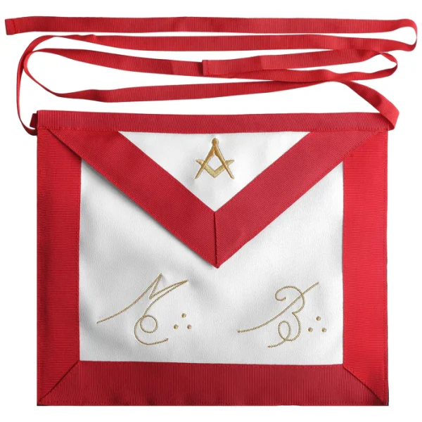 Master Mason Scottish Rite Apron - Red with Gold Square & Compass Master Mason Scottish Rite Apron - Red with Gold Square & Compass