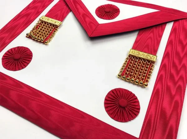 Master Mason Scottish Rite Apron – Turquoise Moire with Rosettes 1 Master Mason Scottish Rite Apron - Turquoise Moire with Rosettes