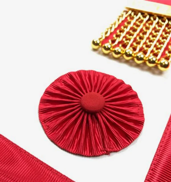 Master Mason Scottish Rite Apron – Turquoise Moire with Rosettes 2 Master Mason Scottish Rite Apron - Turquoise Moire with Rosettes