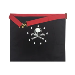 Master Mason Scottish Rite Apron - White & Red Moire with Fringe 7 Master Mason Scottish Rite Apron - White & Red Moire with Fringe