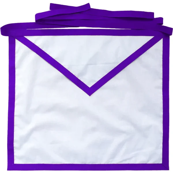 Member Council Apron - White Duck Cotton with Thin Purple Ribbon Member Council Apron - White Duck Cotton with Thin Purple Ribbon